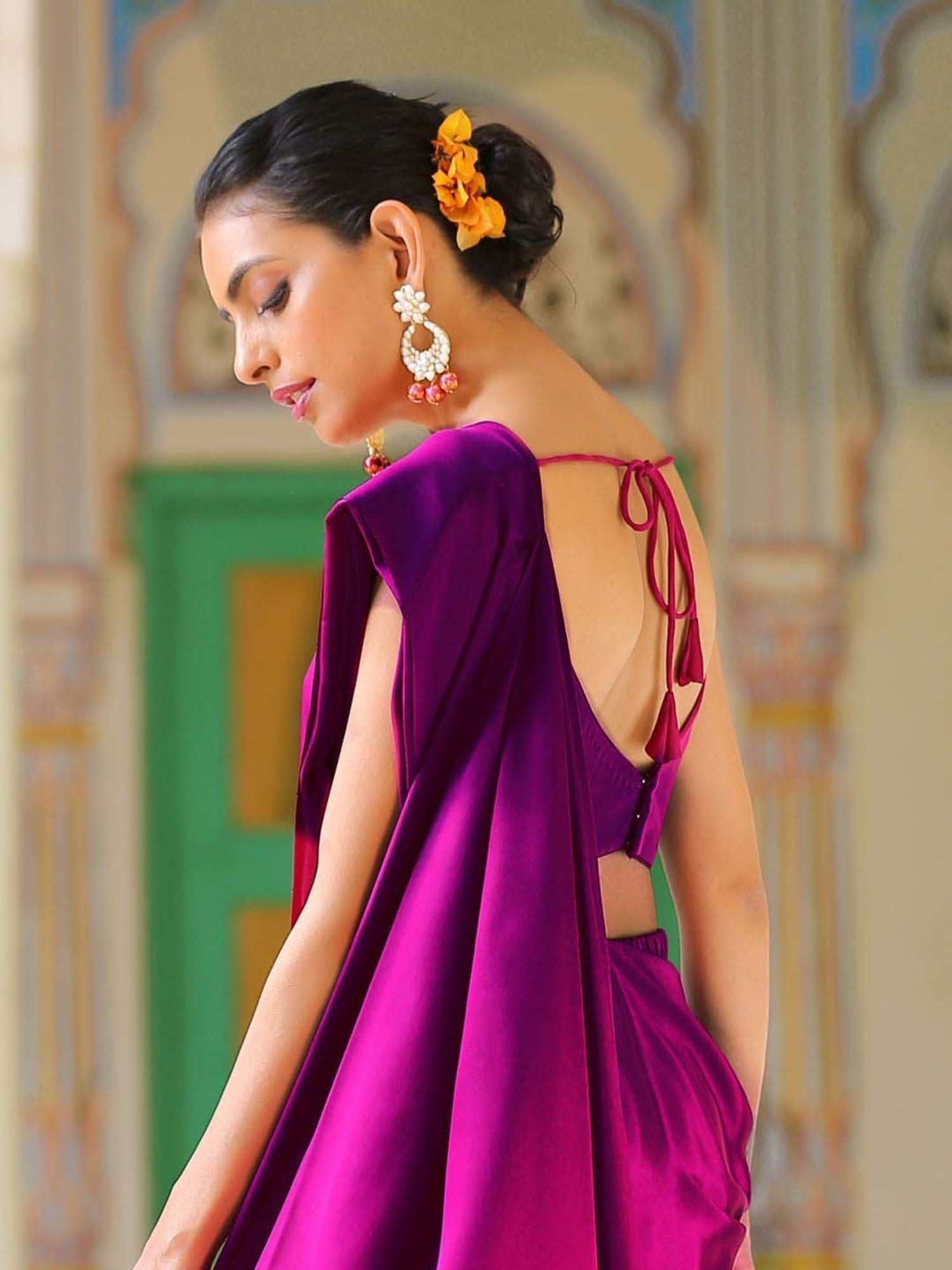 Swtantra Purple Plain Readymade Blouse