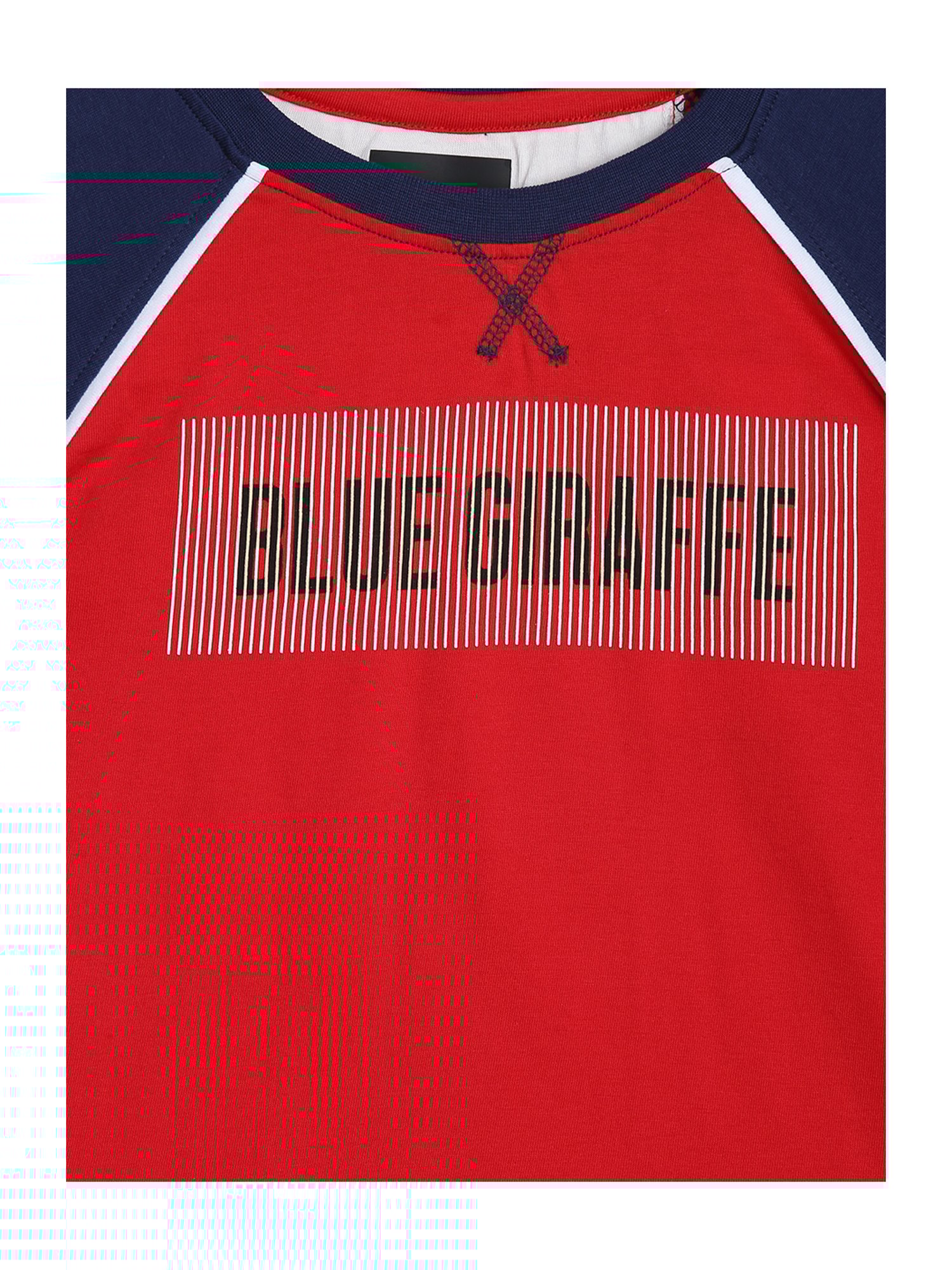 Blue Giraffe Kids Red Cotton Printed T-Shirt