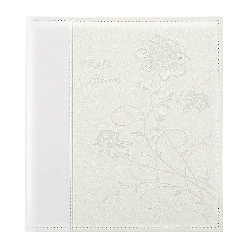 Photo Album 4x6 1000 Photos, Large Capacity Wedding Family Leather Cover Picture Albums Holds Horizontal and Vertical 4x6 Photos with Black Pages(White)