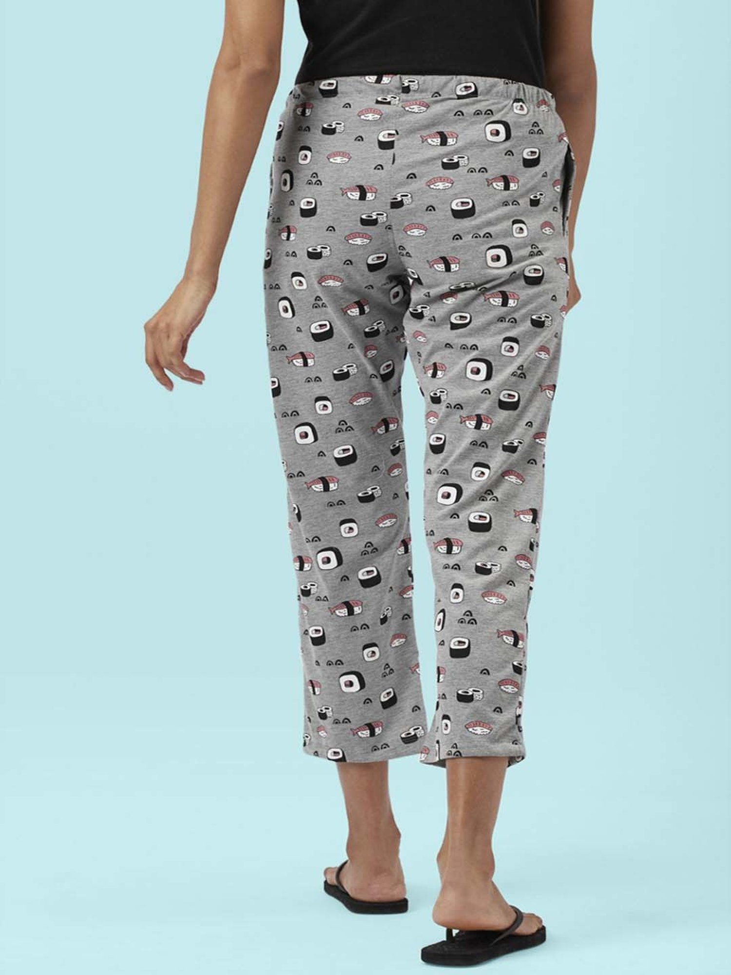 Dreamz by Pantaloons Grey Green Cotton Printed Pyjamas