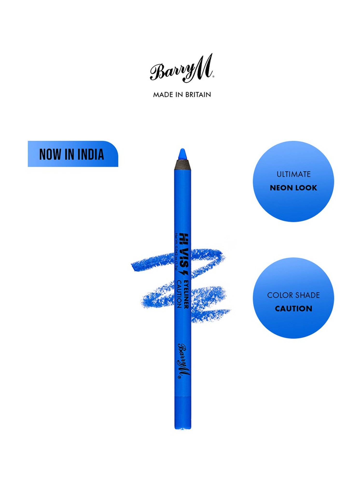 Barry M Hi Vis Waterproof Eyeliner Caution - 1.2 gm