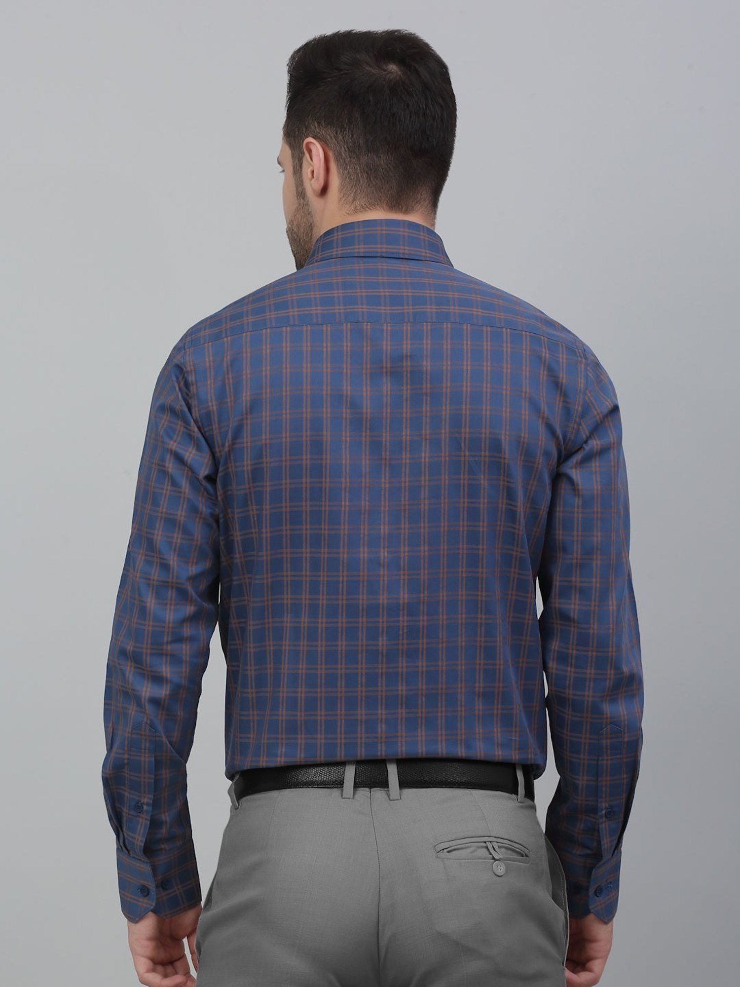 Louis Stitch Blue Cotton Regular Fit Checks Shirt