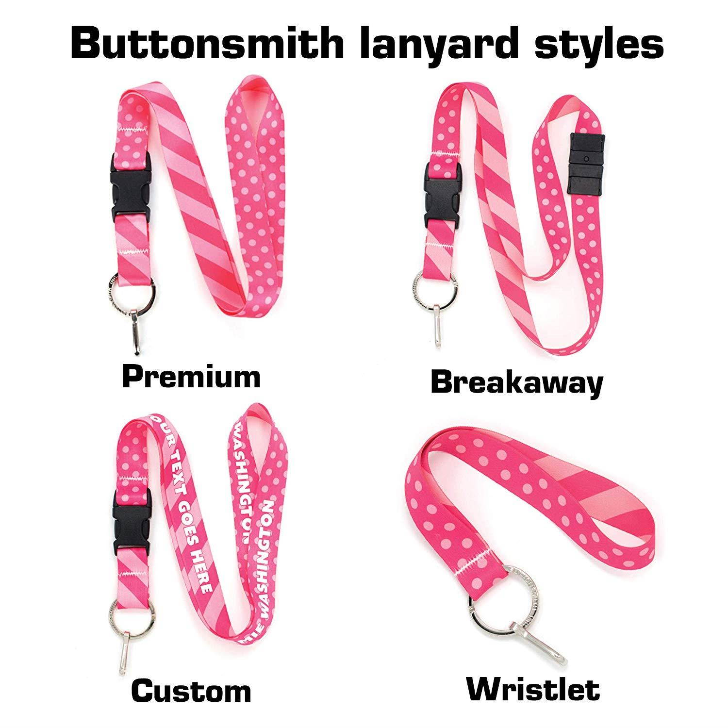 Buttonsmith Pink Dots Premium Wristlet - Made in USA