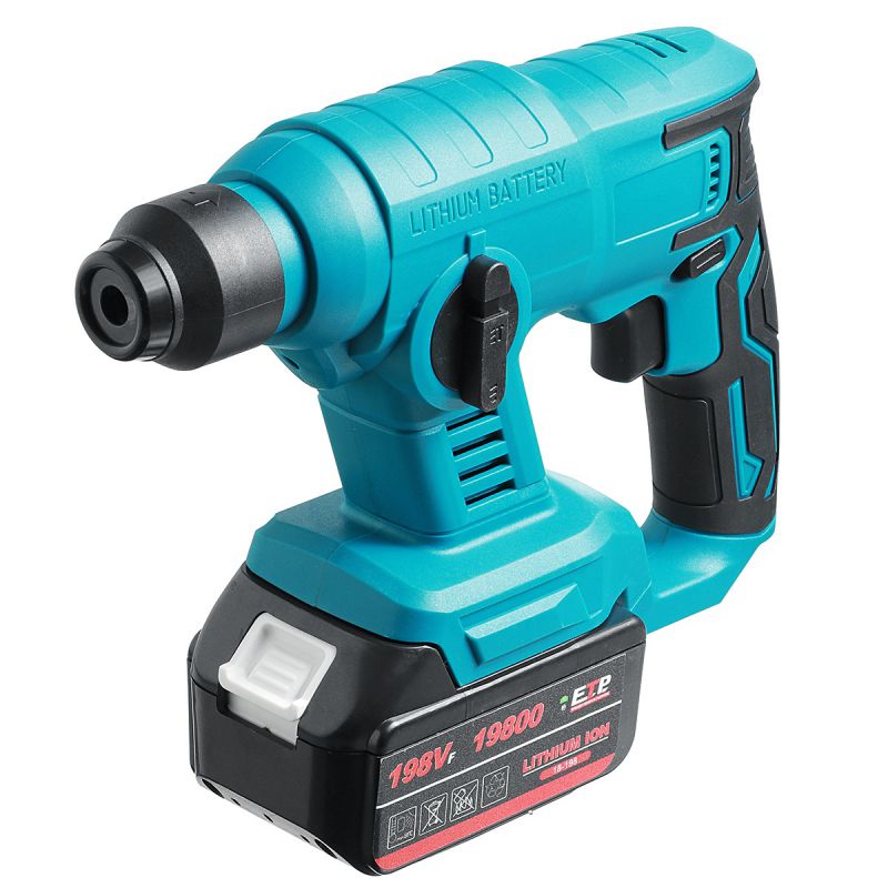 Doersupp 198VF 19800mAh Brushless Electric Rotary Hammer Rechargeable Multifunction Impact Hammer Drill W/ 1pc/2pcs/None Battery-Two Batteries