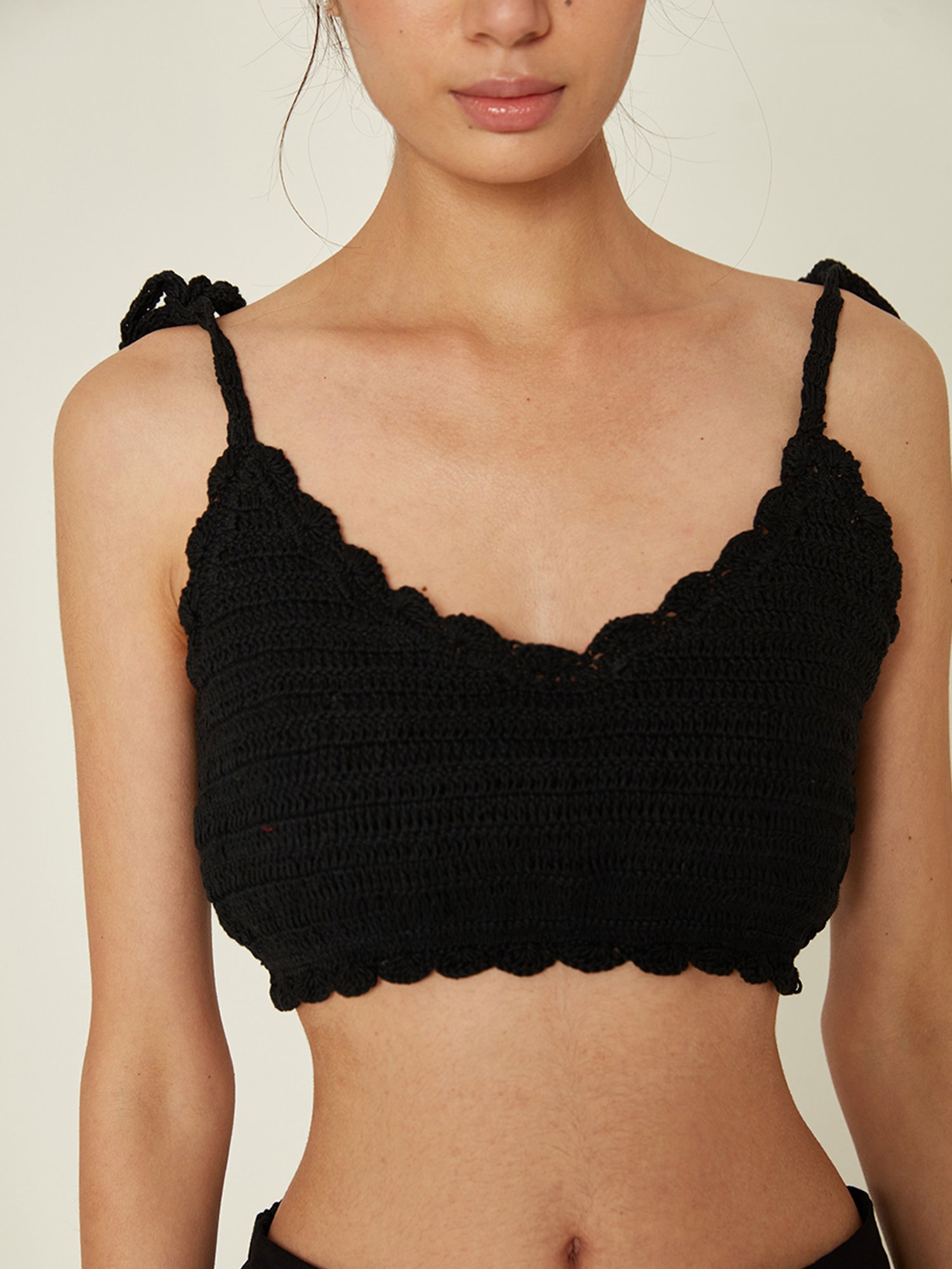ANCESTRY Black Crop Top
