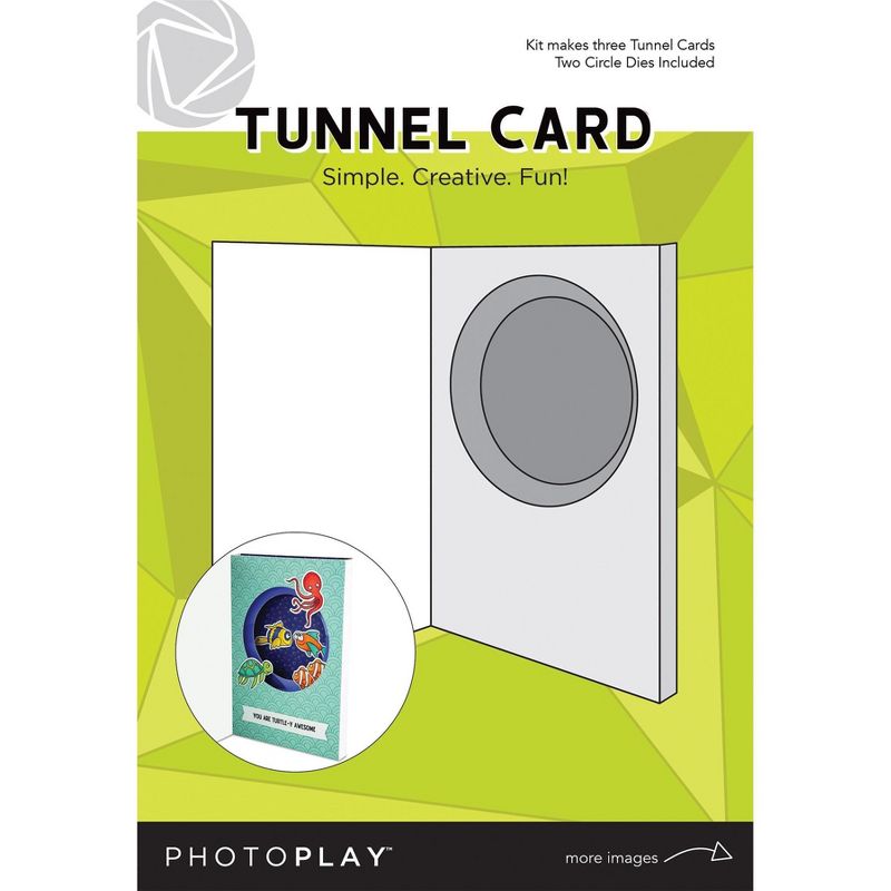 Photoplay Tunnel Card W/2 Circle Dies-Makes 3