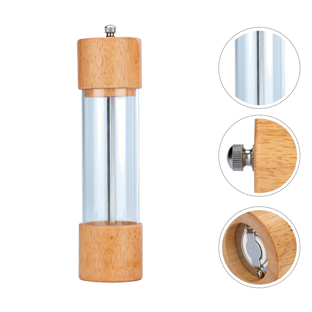 1pc Pepper Mills Storage Container Transparent Pepper Grinder Seasoning Bottle