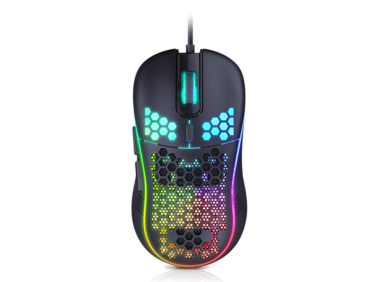 Wired Gaming Mouse Rechargeable USB PC Gaming Mouse RGB Backlit Mouse Ergonomic Optical Mice W/Honeycomb Shell for PC Computer Laptop 7200DPI