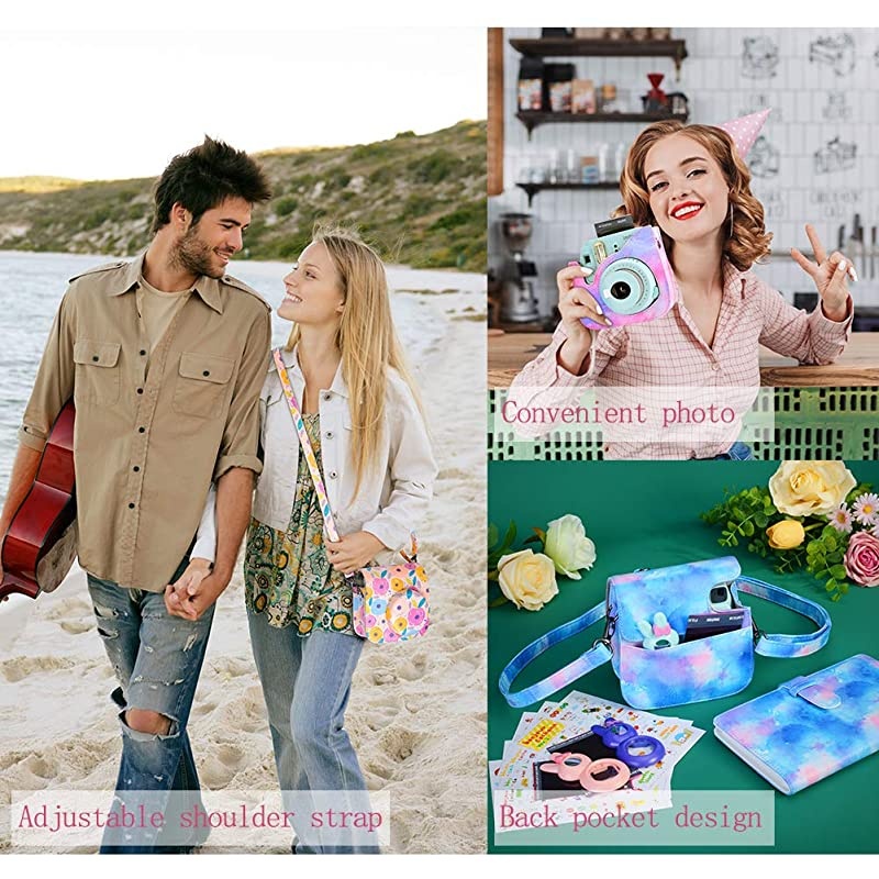 Instax Mini 9 Camera Accessories Bundles Compatible with Fujifilm Instax Mini 9 Mini 8 Mini 8+ Camera with Mini 9 Case,108 Photos Mini Photo Album,etc. (Galaxy,14 Items)