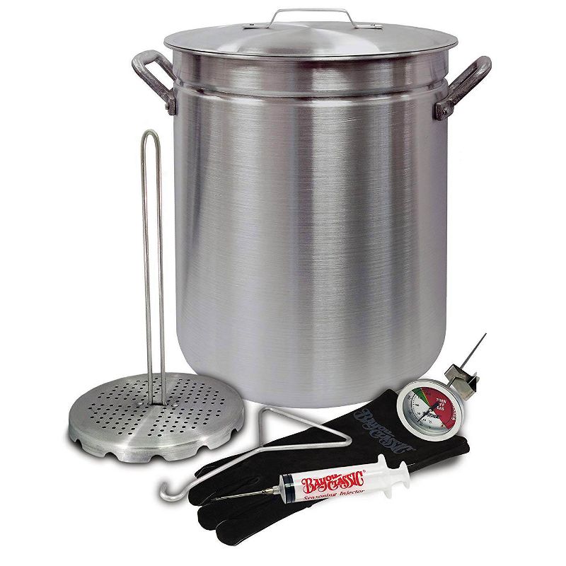 Bayou Classic 4225 42 Quart Aluminum Grand Gobbler Stockpot and Accessories