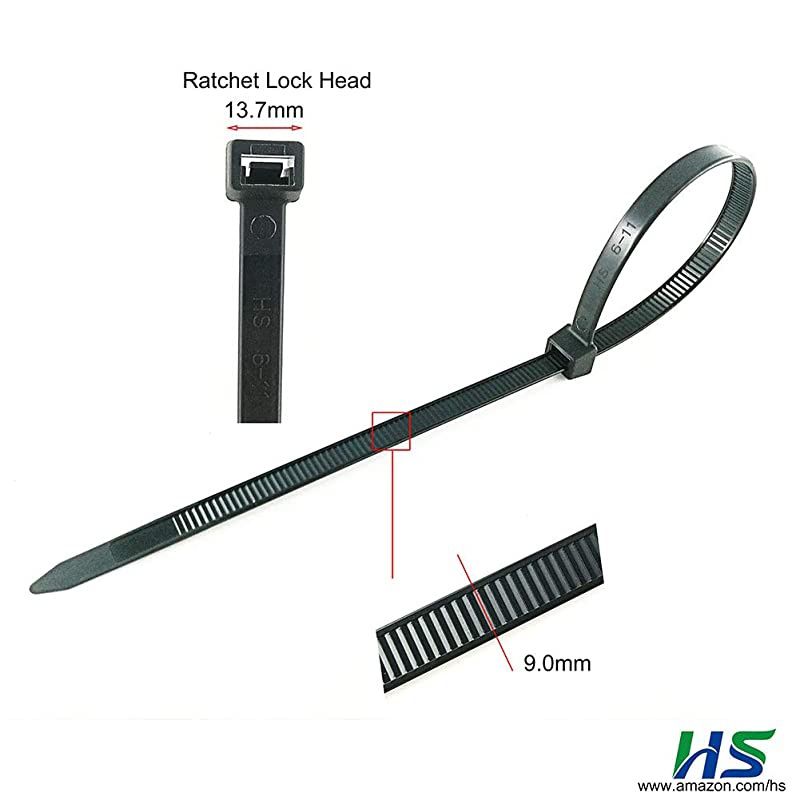 Black Zip Ties Heavy Duty 175 Pounds Weather UV Resistant Cable Ties 100 Pack 035 Inch Wide Thick Electrical Zip TiesOutdoor Indoor Purpose17 Inch