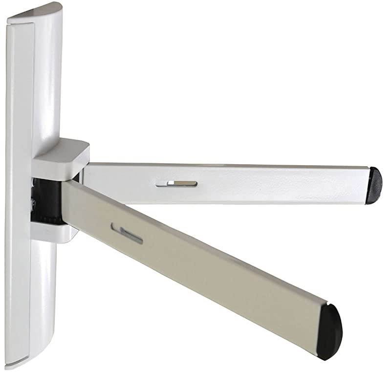 DVD DVR VCR Wall Mount Bracket DDS Receiver Cable Box Wall Holder with Adjustable Arm White Color MDVD02W A33