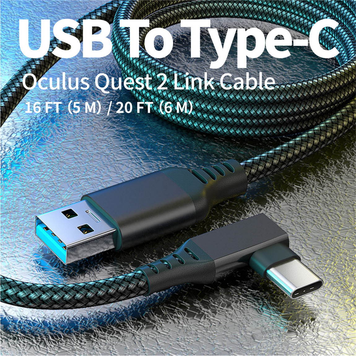 Quest Link Cable 15ft, Kchibo Oculus Quest Link Cable, High Speed Data Transfer & Fast Charging USB C Cable Compatible for Oculus Quest Headset and Gaming PC