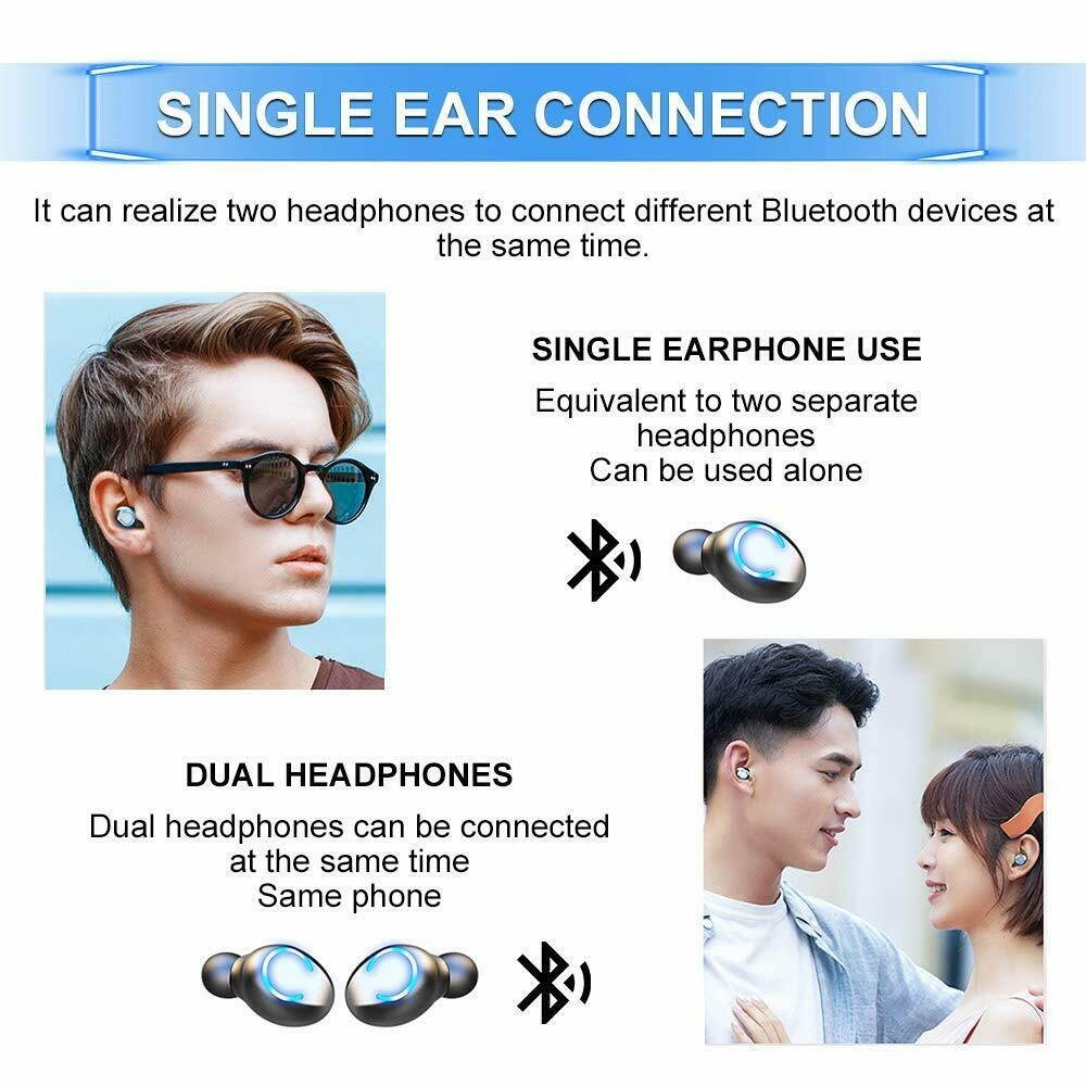 Bluetooth 5.0 Headset   Wireless Earphones Mini Earbuds Stereo Headphones IPX7