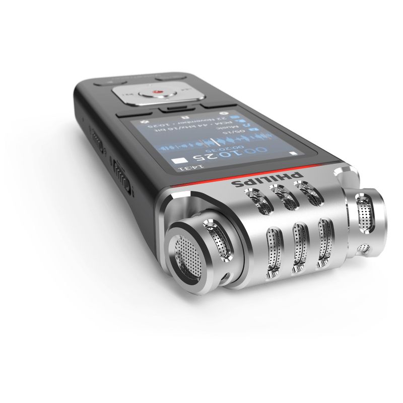 Philips DVT7110 8GB VoiceTracer Digital Voice Recorder with Video-Shooting Kit - Silver / Black