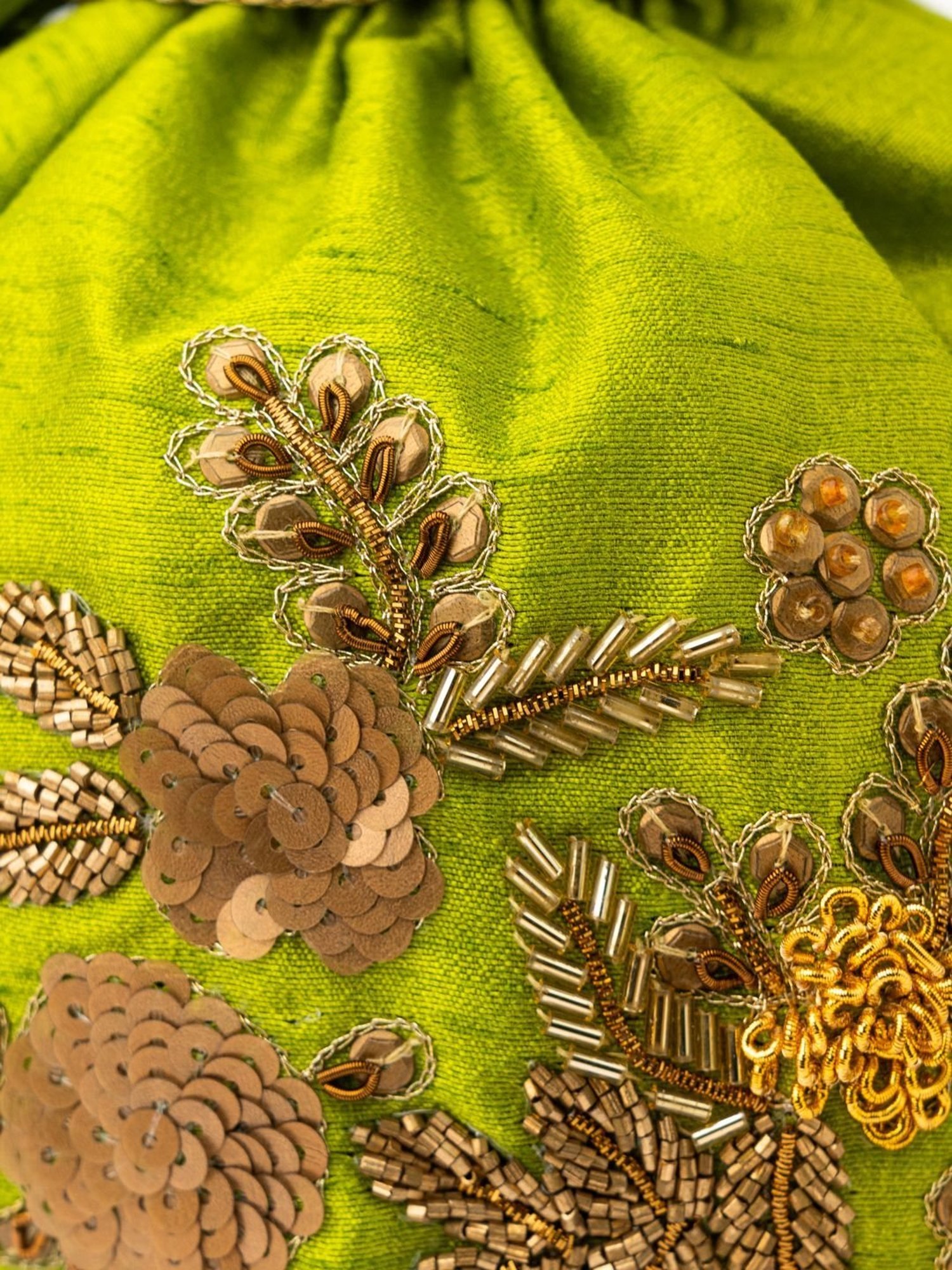 NR by Nidhi Rathi Green Embellished Potli