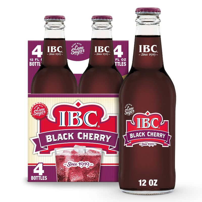 IBC Black Cherry Made with Sugar - 4pk/12 fl oz Glass Bottles