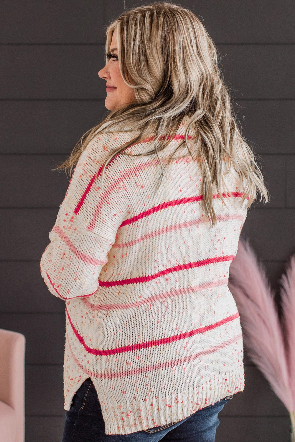 Bonbon Checkered Pattern Open Front Plus Size Cardigan