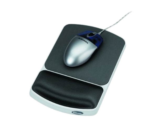 Fellowes 91741 Gel Wrist Rest and Mouse Pad - Graphite/Platinum