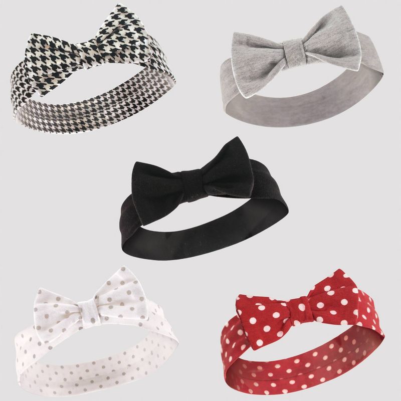 Hudson Baby 5pk Houndstooth & Polka Dots Headbands - 0-24M