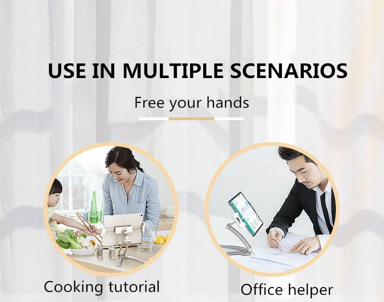 Universal Wall or Desktop  360&deg; Rotating Phone Holder Clips Tablet Stand Digital Kitchen Mount Stand Tablet Metal Bracket Smartphones Holders