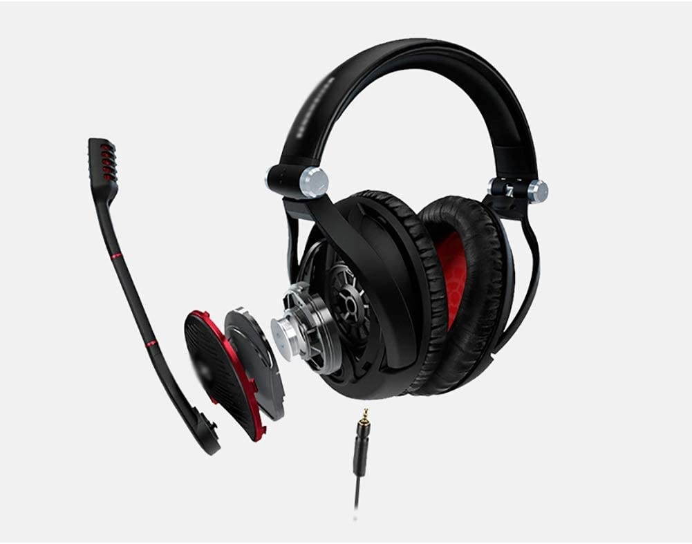 Head Phones Gaming Headset Foldable Wired Over-Ear Headphones Noise Canceling Mic for PC, Mac, PS4, Headset (Color : Black)