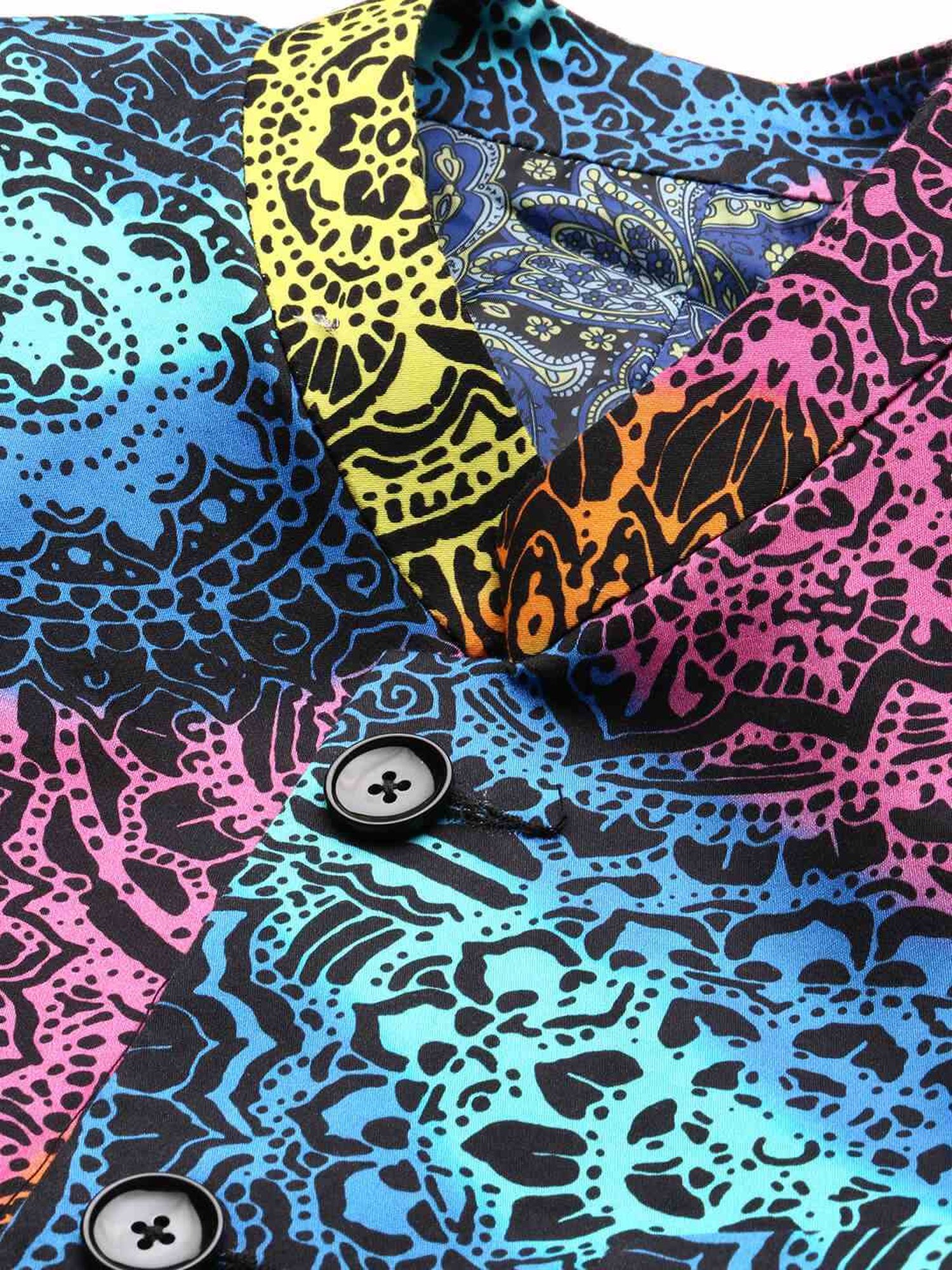 SHOWOFF Multicoloured Slim Fit Printed Blazer