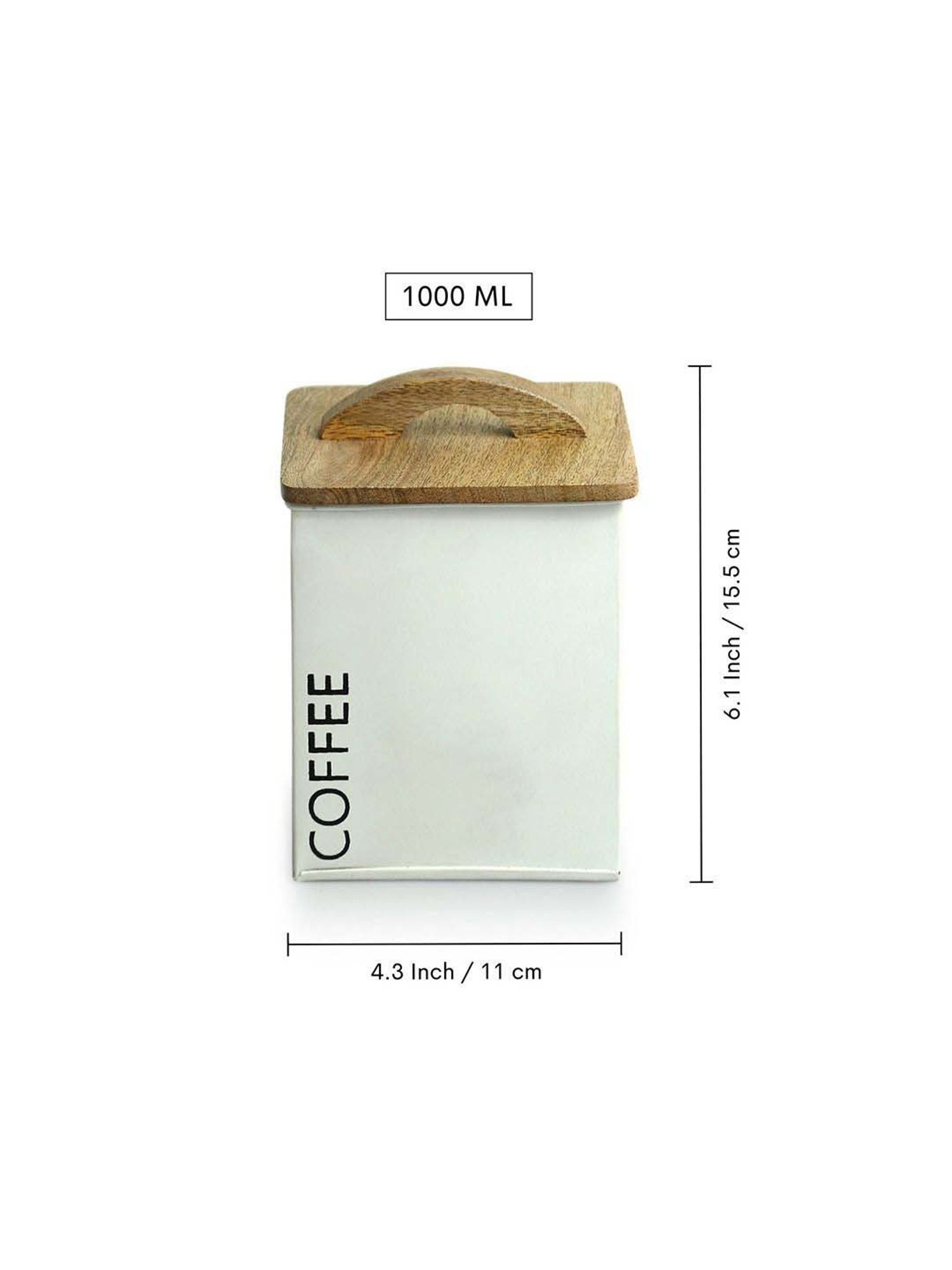 ExclusiveLane White & Light Brown Iron Cuboidal Multi Utility Jars & Containers