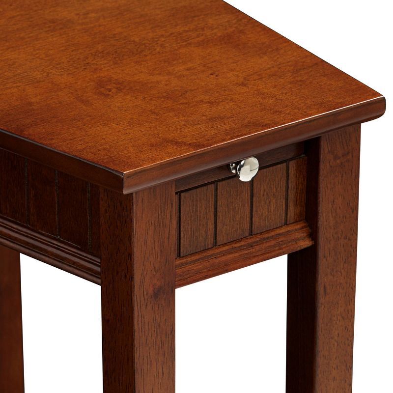 Elm Lane Bentley-II 16" Wide Cherry Wood Wedge Accent Table