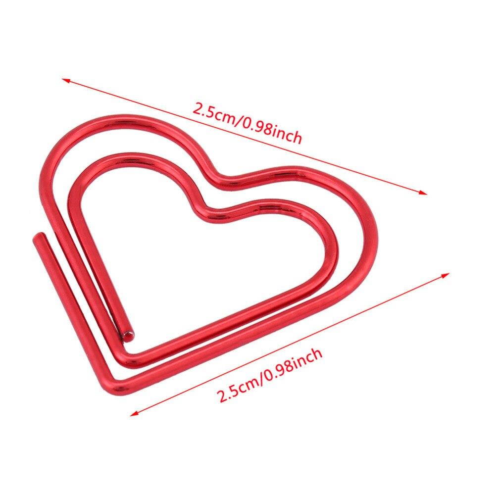 12pcs Heart Shape Paper Clips Bookmark Marking Document Organizing Clip Notes Letter Paper Clip Office Supplies