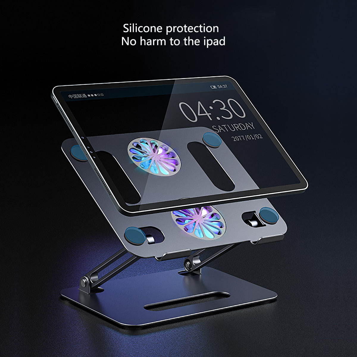 Gigbird Aluminum Laptop Stand Ergonomic Folding Portable Laptop Holder Height Adjustable  Laptop Holder  Compatible for MacBook, Air, Pro,(Black)