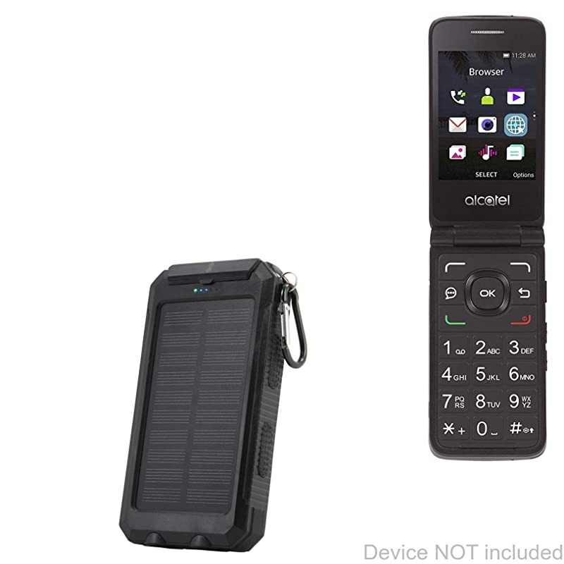 MyFlip Battery, BoxWave [Solar Rejuva PowerPack (6000mAh)] Solar Powered Backup Power Bank for MyFlip - Jet Black