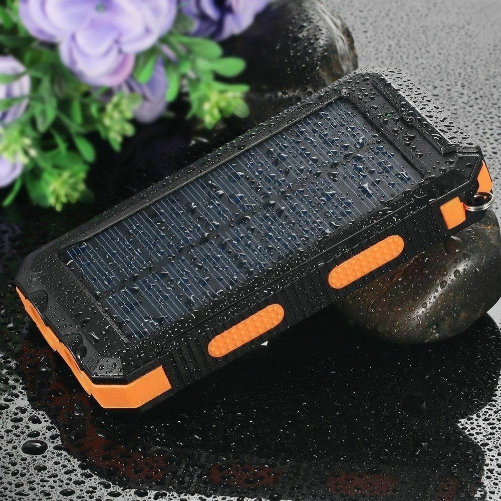2021 Waterproof Solar Power Bank 900000mAh Portable External Battery Charger US