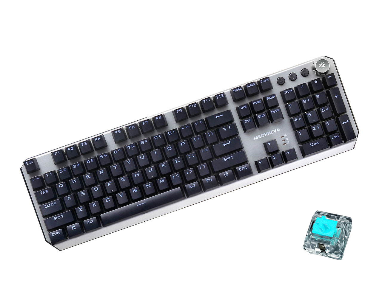 MAIBENBEN MECHREVO S1 Mechanical Gaming Keyboard 104 Keys Blue/Red/Black Switch Metal Panel Colorful Backlights Wired USB For PC Desktop Computer Laptop Notebook White/Grey Keycaps