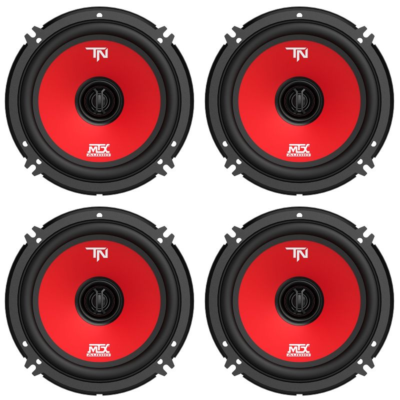 MTX Terminator6 45 Watt RMS 2 Way Polypropylene Coaxial Car Speakers, Pair (4 Pack)