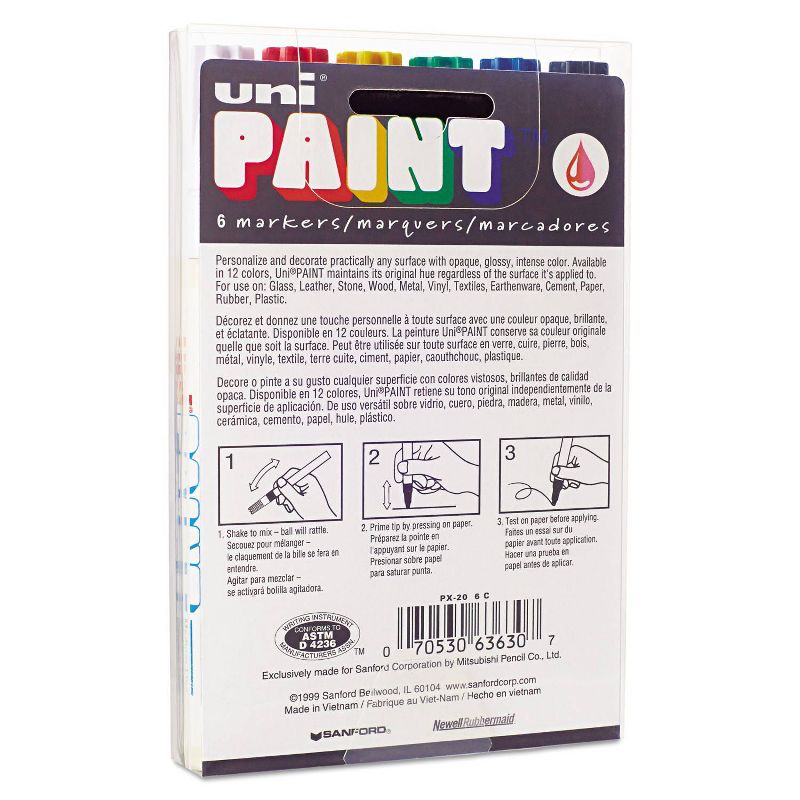 Sanford 6ct uni-Paint Markers Medium Point - Multicolor