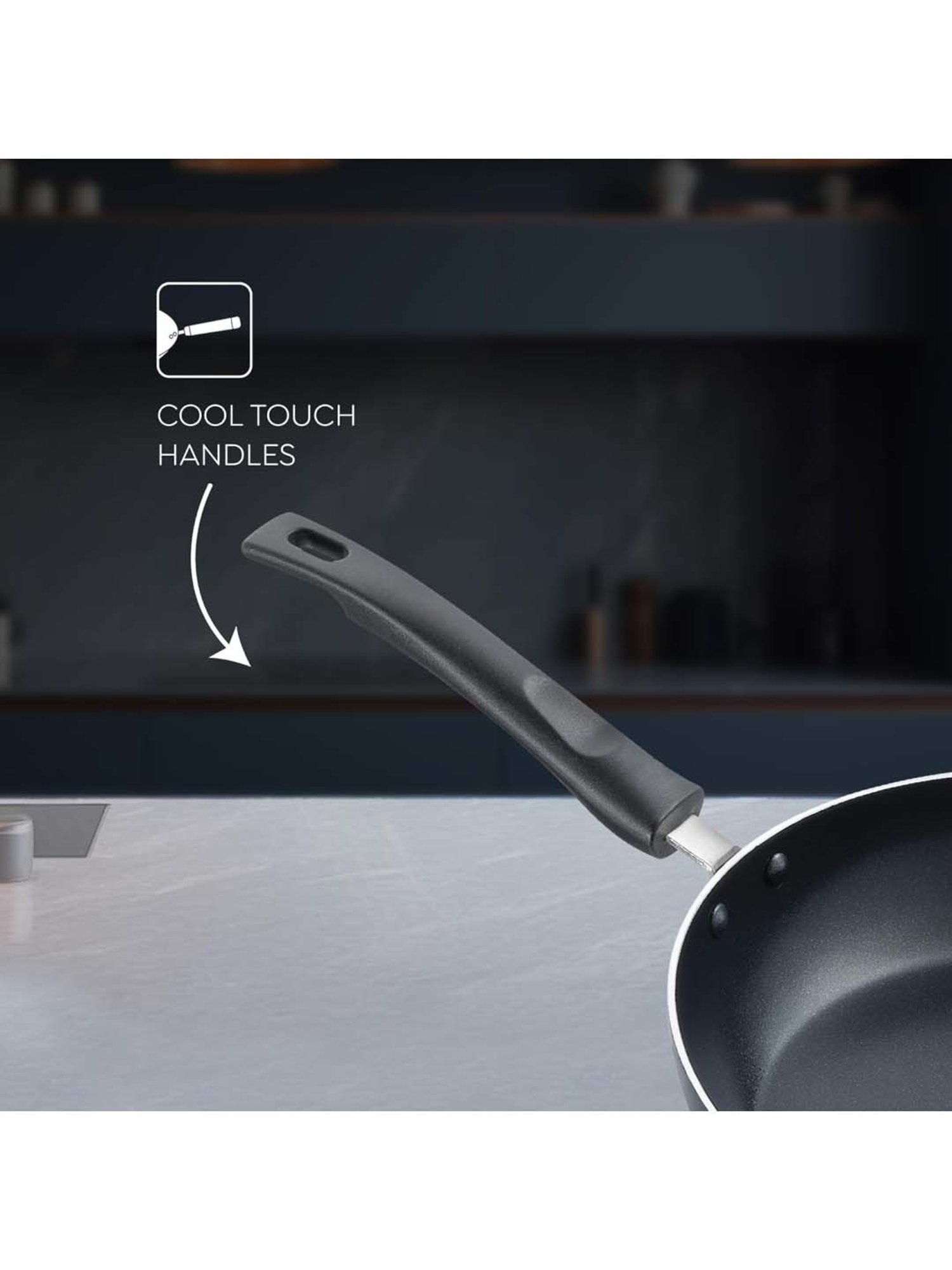 JUDGE Everyday Black Aluminium 24 cm Cookware Fry Pan (1.6 L)