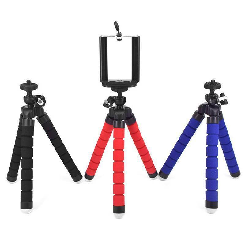Mini Flexible Sponge Octopus Tripod for iPhone Samsung Xiaomi Huawei Mobile Phone Smartphone Tripod for Gopro Camera (Blue)