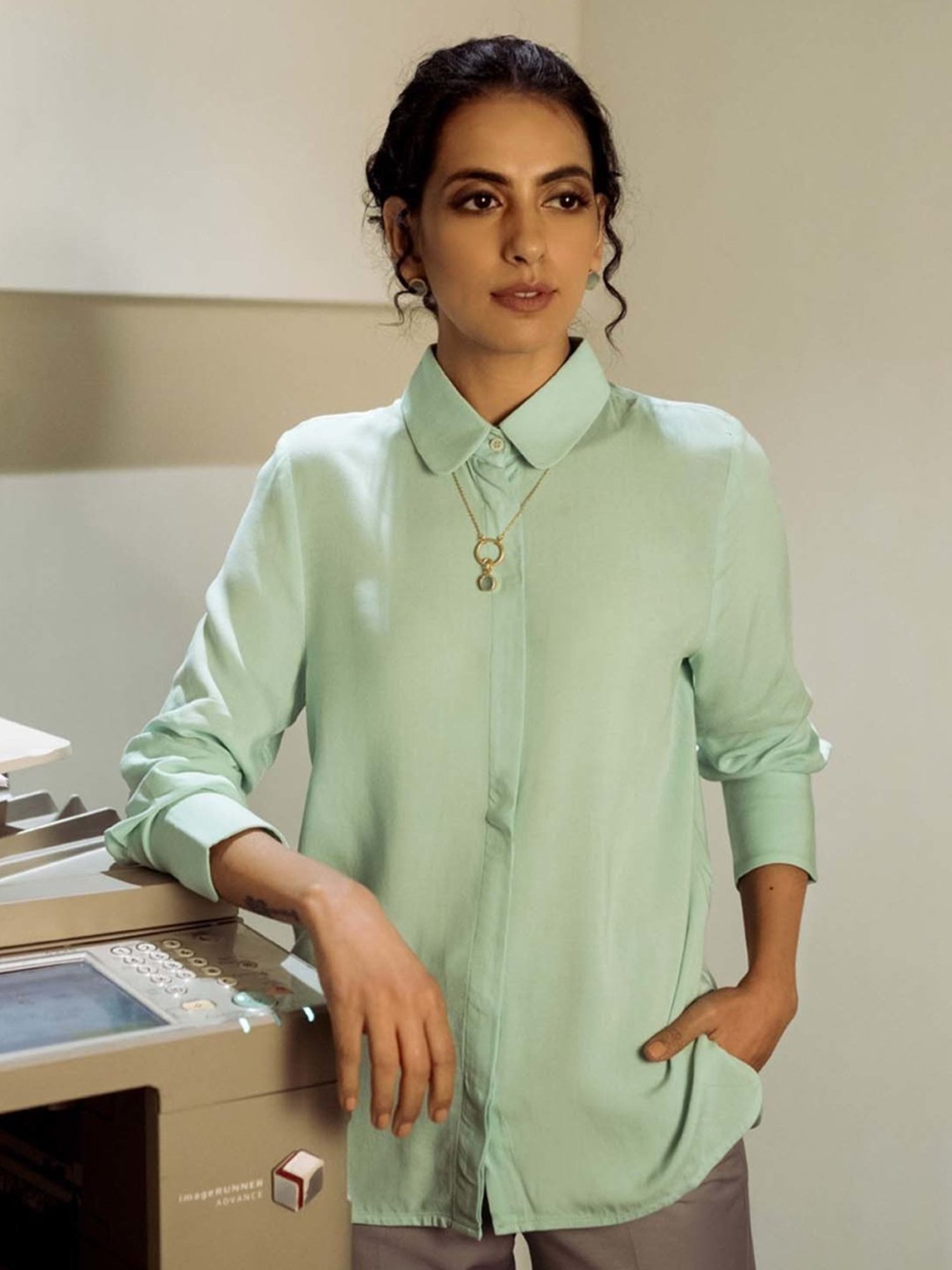 Qua Mint Green The Uber Relaxed Shirt