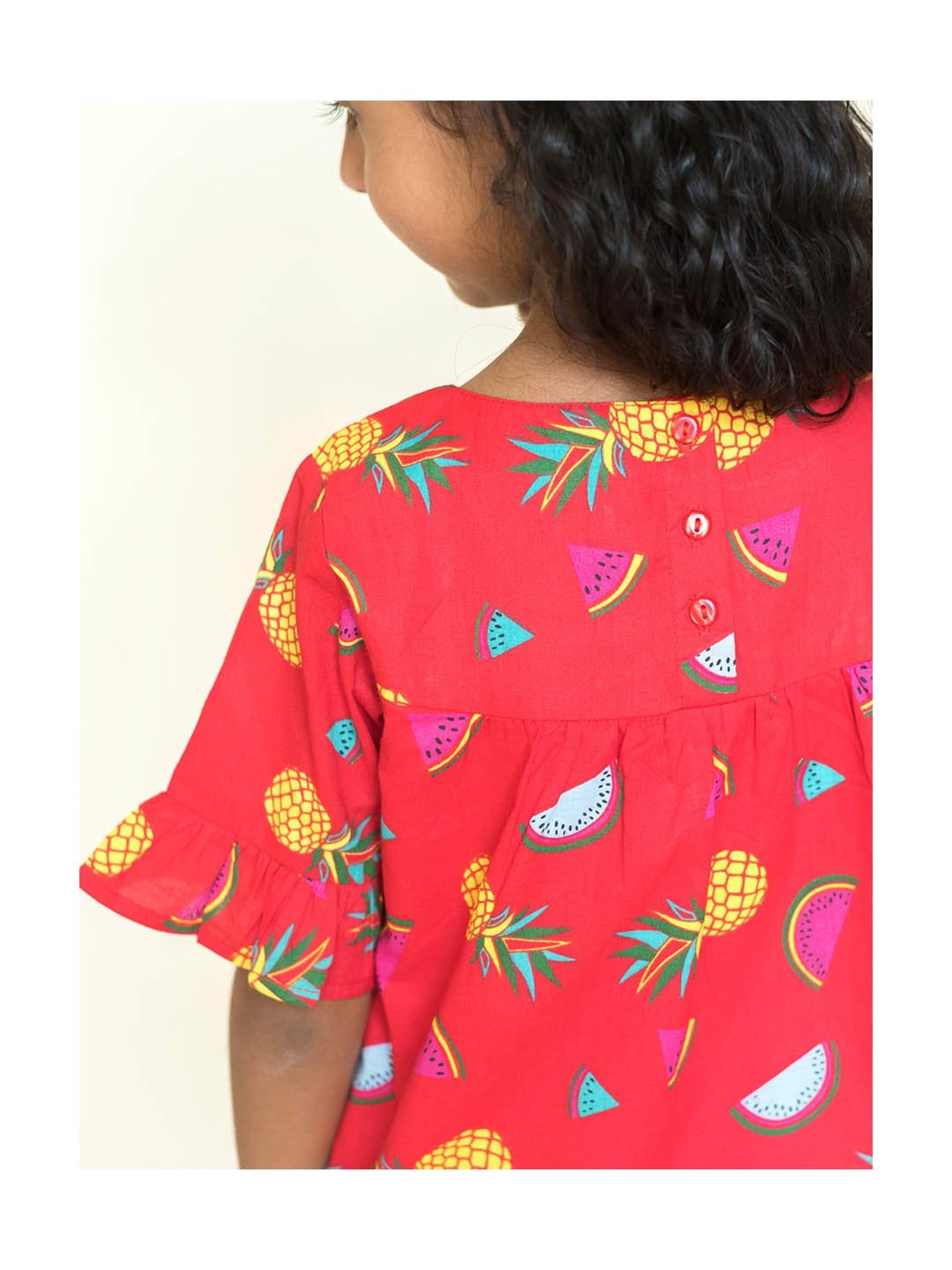 Campana Kids Red Printed Dress