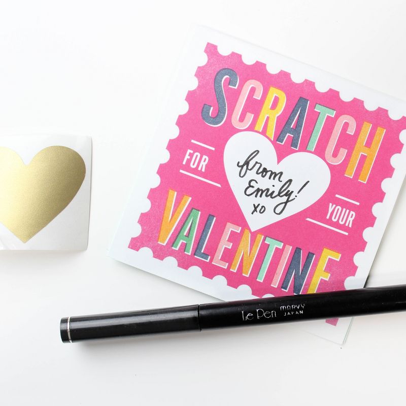 Valentines Scratch-Off Card Pink