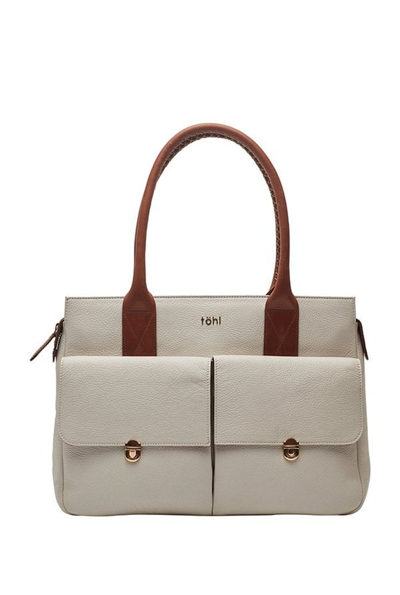 Tohl Galway Ivory White Solid Leather Handbag