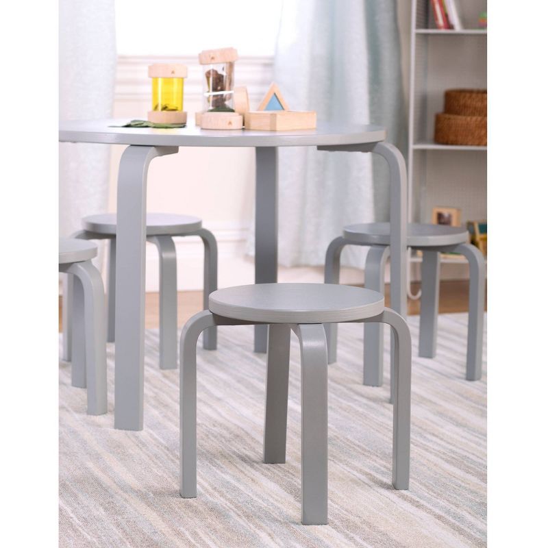 5pc Kids' Nordic Table and Chair Set Gray - Guidecraft
