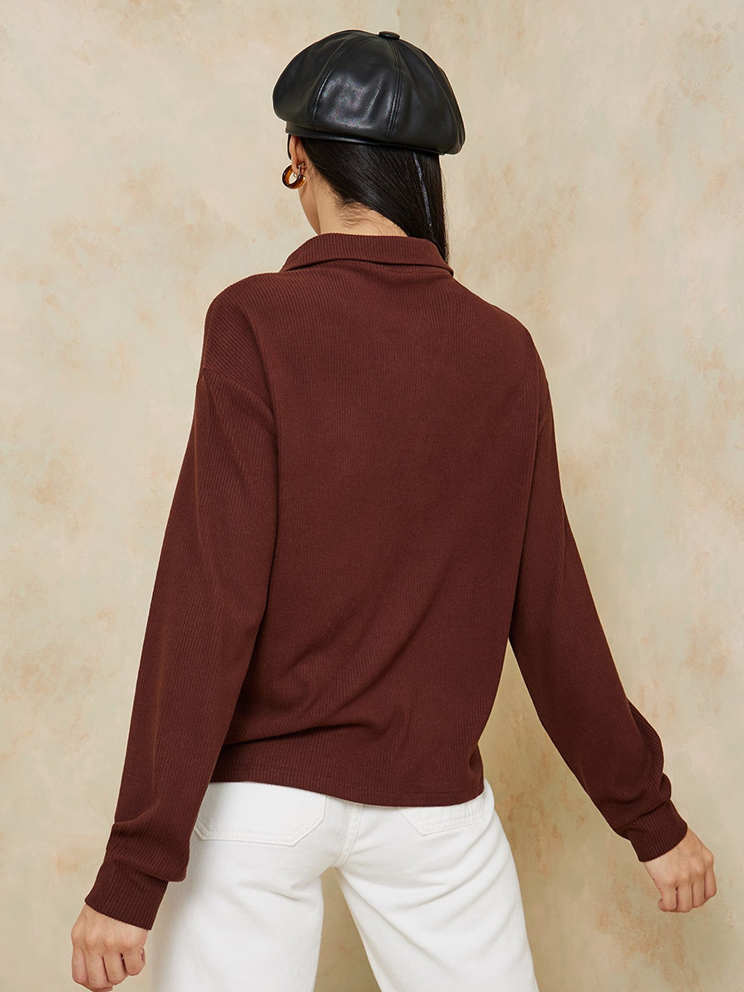 Styli Brown Regular Fit Top