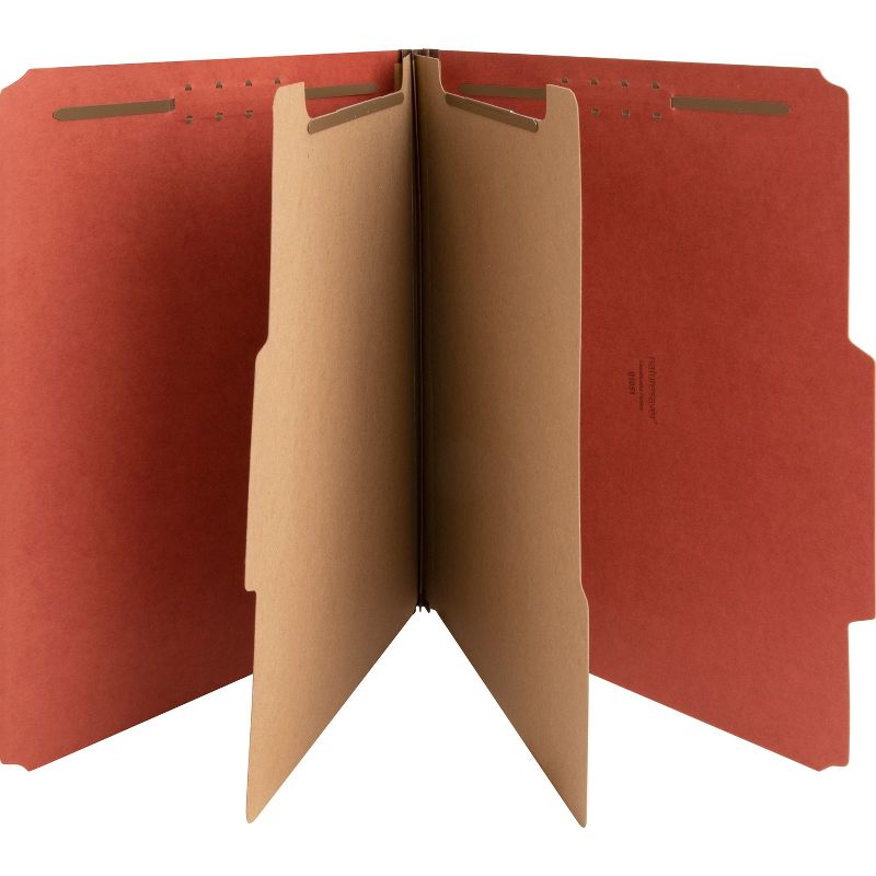 Nature Saver Classification Folders 2" Exp. Letter 2 Div 10/BX Red 01051