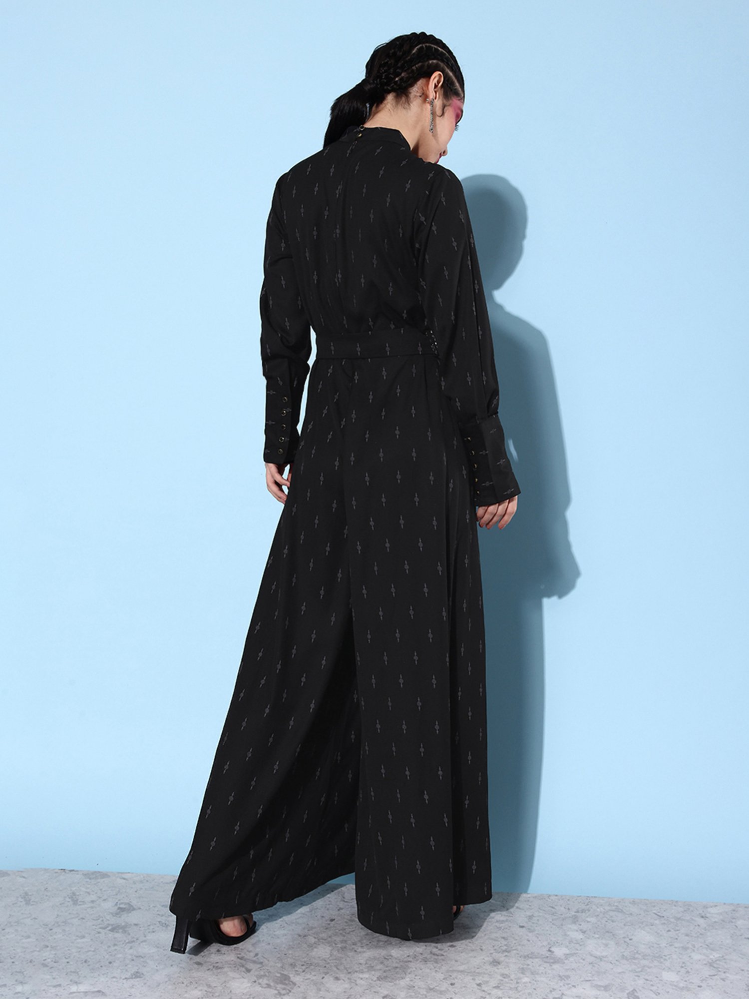 QUIERO Black Printed Jumpsuit