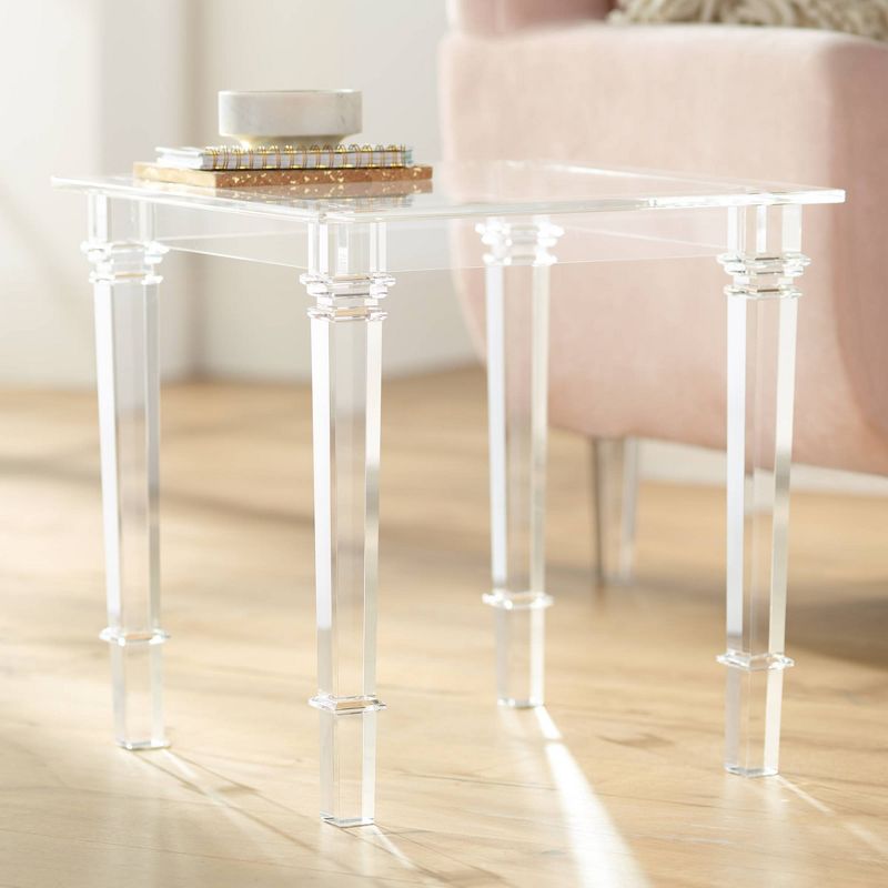 55 Downing Street Tustin 21 1/2" Square Clear Lucite Acrylic End Table