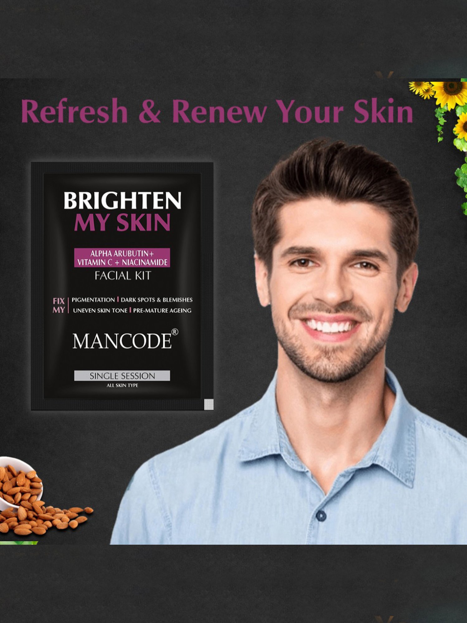 Mancode Brighten My Skin Facial Kit