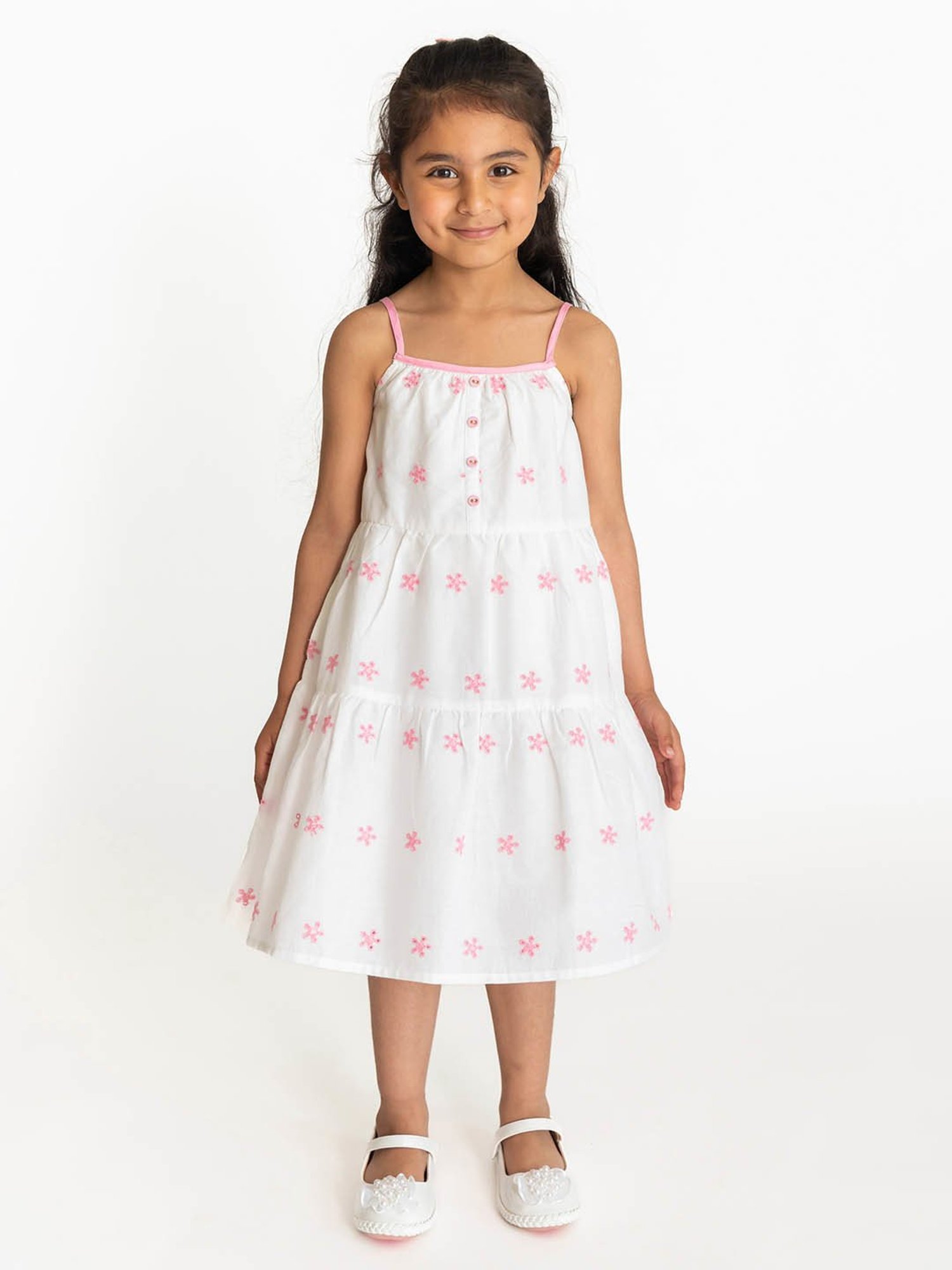 Campana Kids White Embroidered Dress