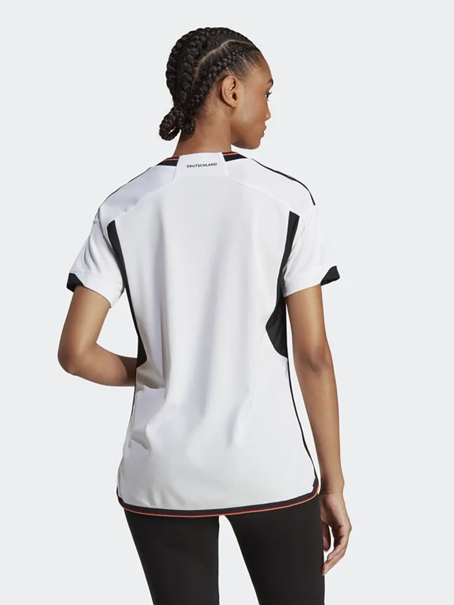 adidas White & Black GERMANY 22 HOME  Logo Print DFB H JSY W T-Shirt